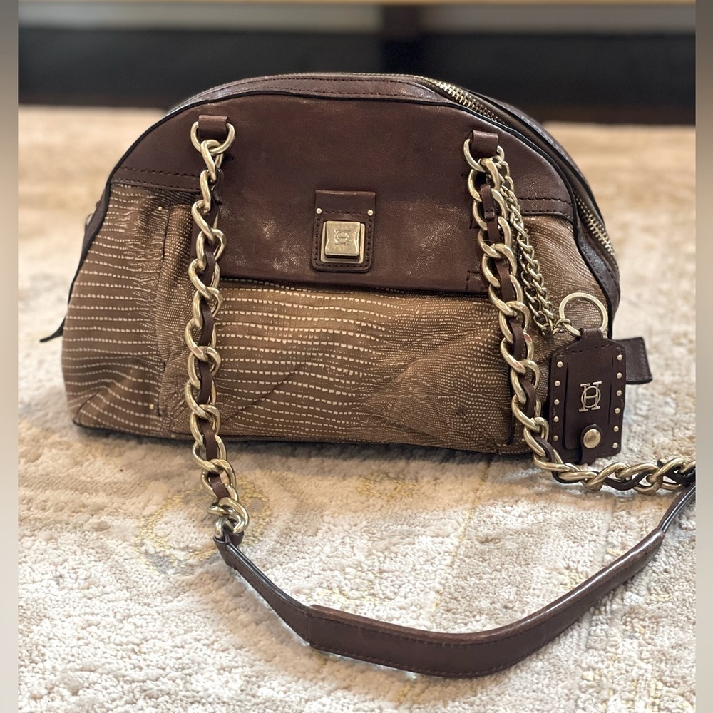 Olivia Harris Brown Leather Shoulder Bag